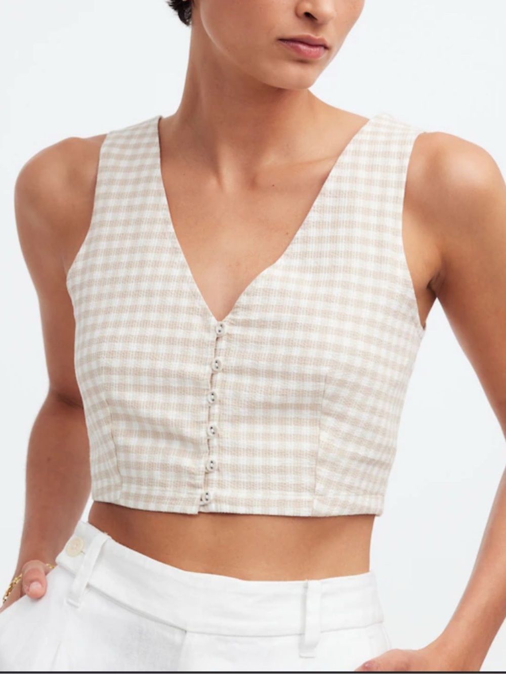Madewell Gwen Gingham Crop Vest